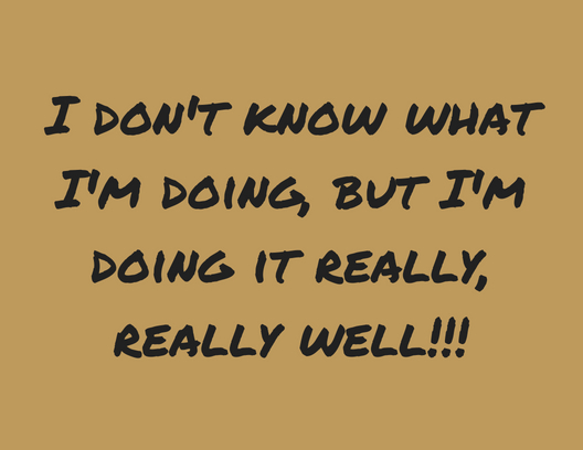 I don't know what I'm doing, but I'm doing it really, really well!!!